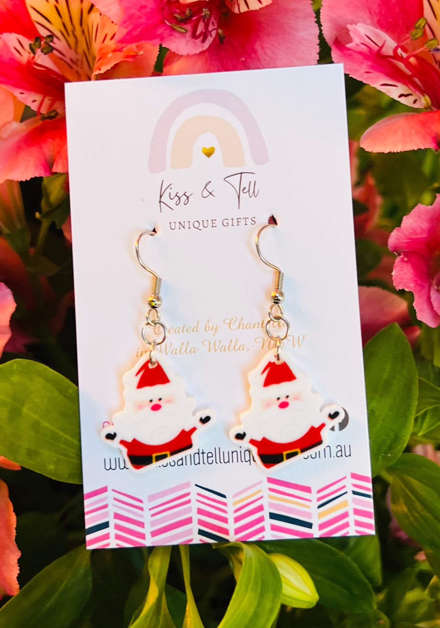 Small Santa Dangle Earrings