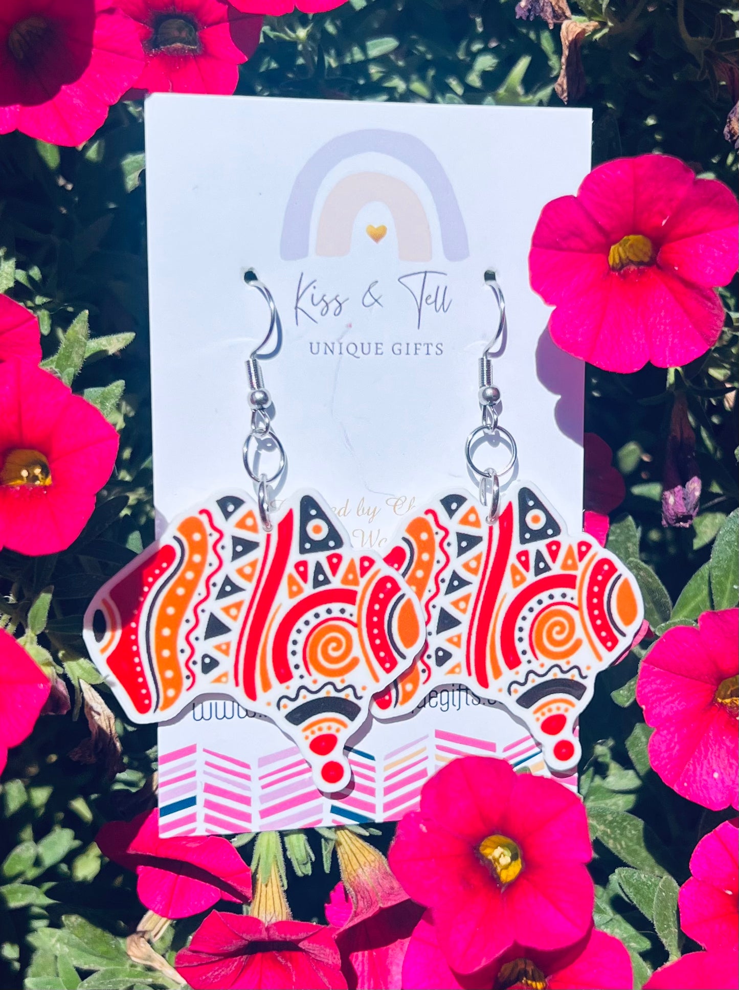 Aboriginal Australia Map Dangle Earrings