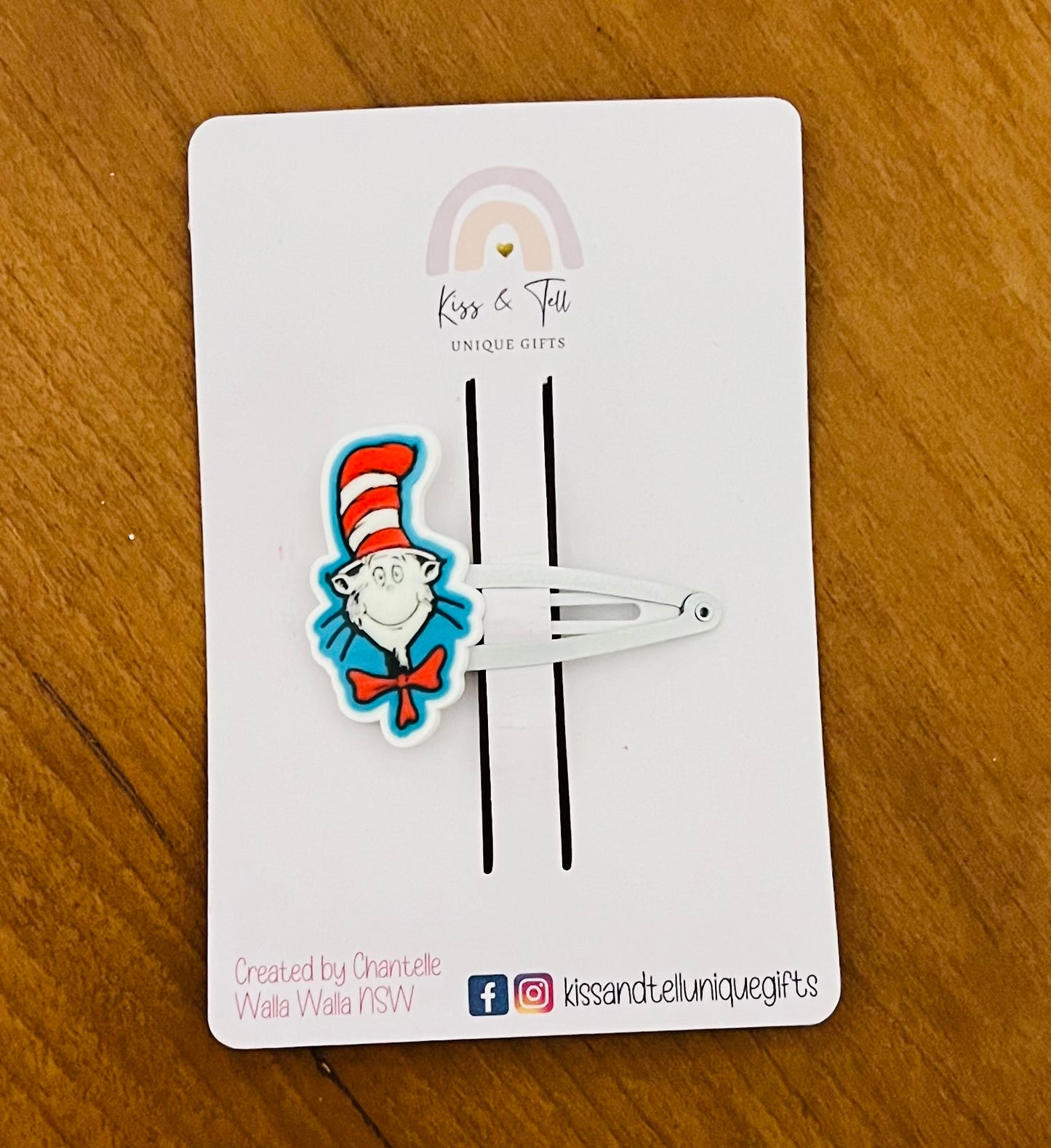 Cat in the Hat Hair Clip