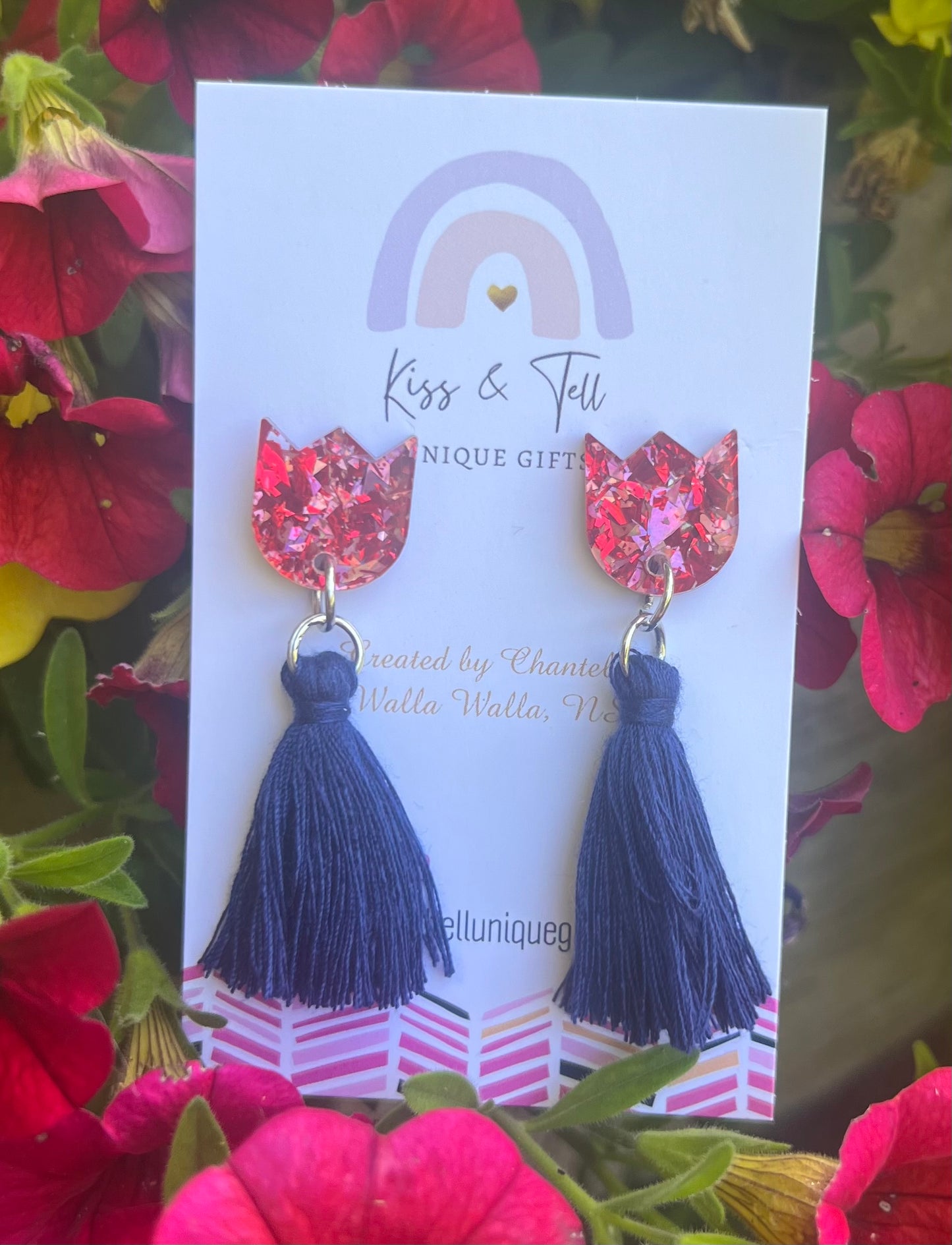 Tulip Tassel-Drop Earrings