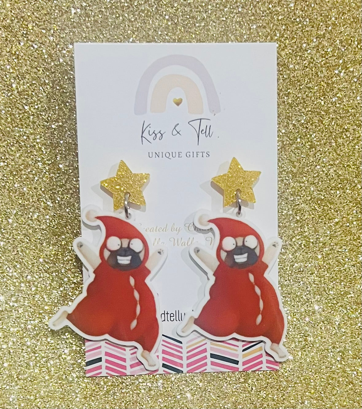 Pig The Elf Pug Dangle Earrings