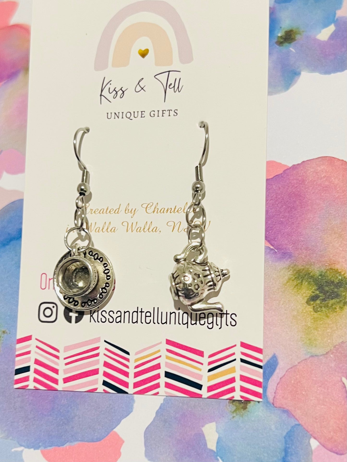 Teapot & Cup Dangle Earrings