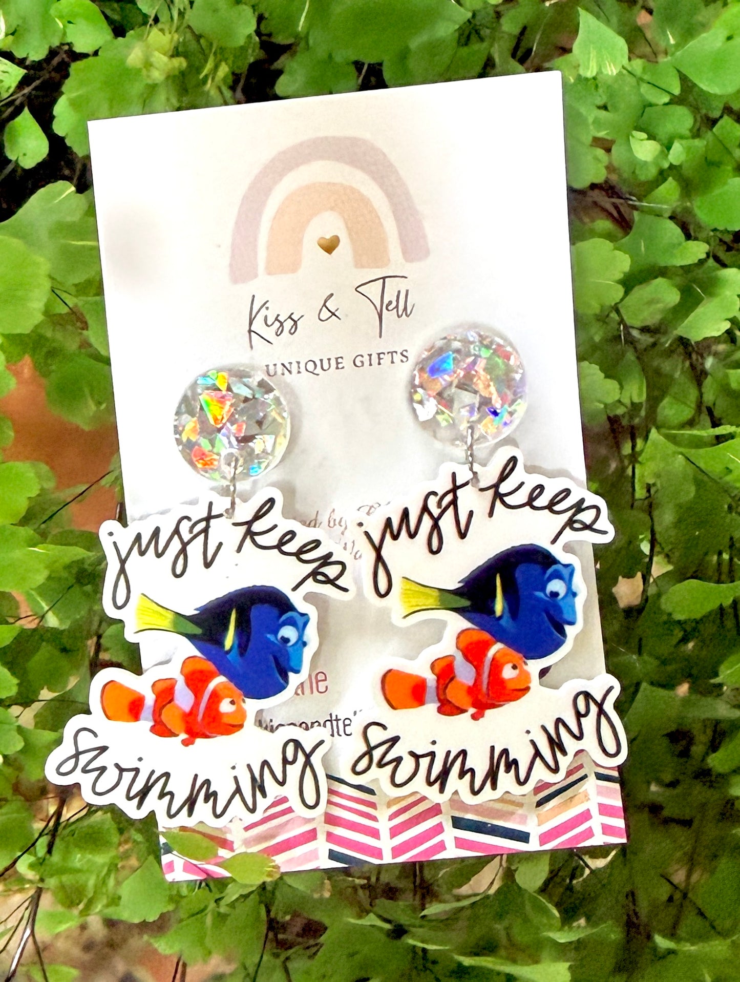 “Just Keep Swimming” Dangle Earrings
