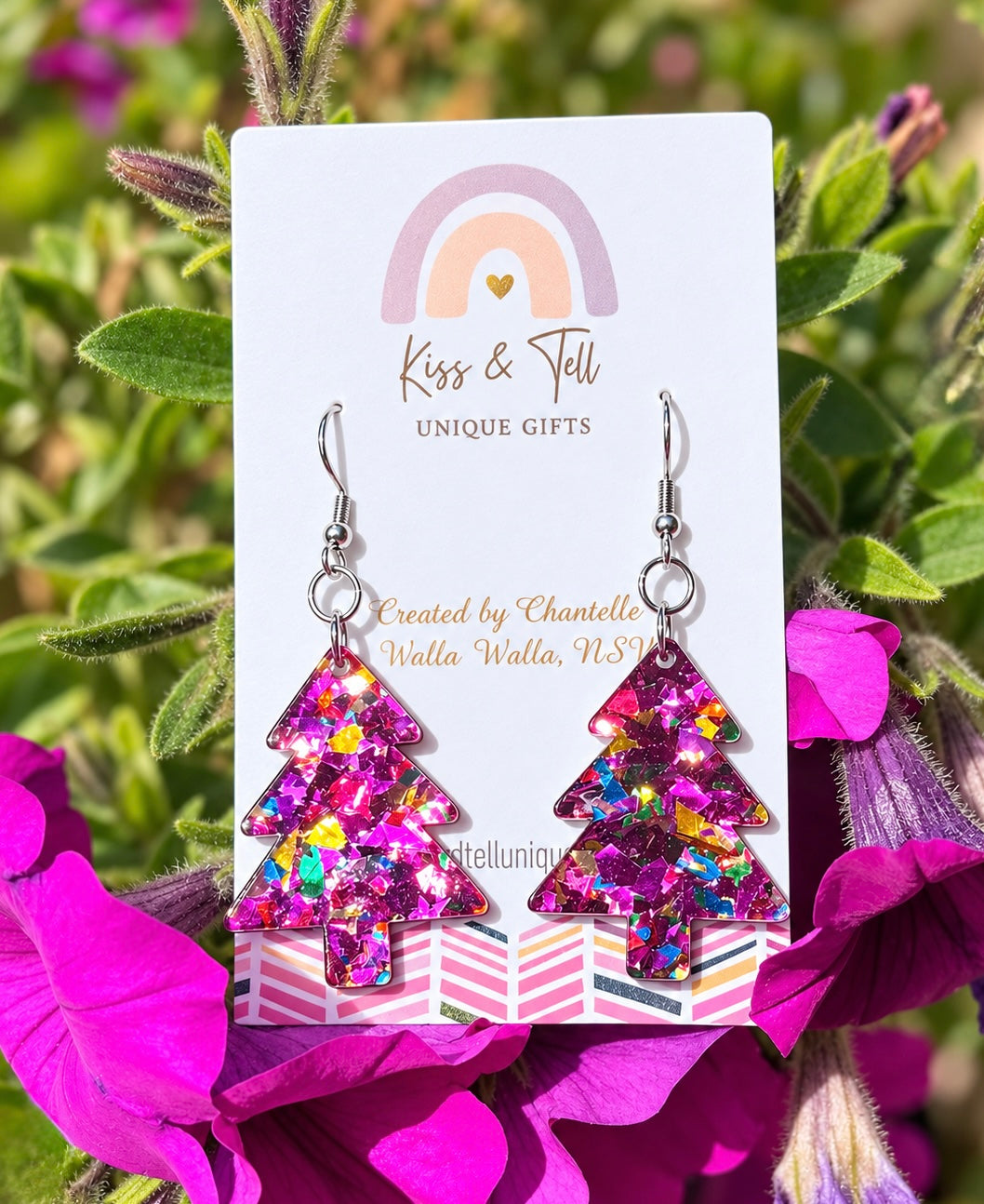 NEW Glitter Christmas Tree Dangle Earrings