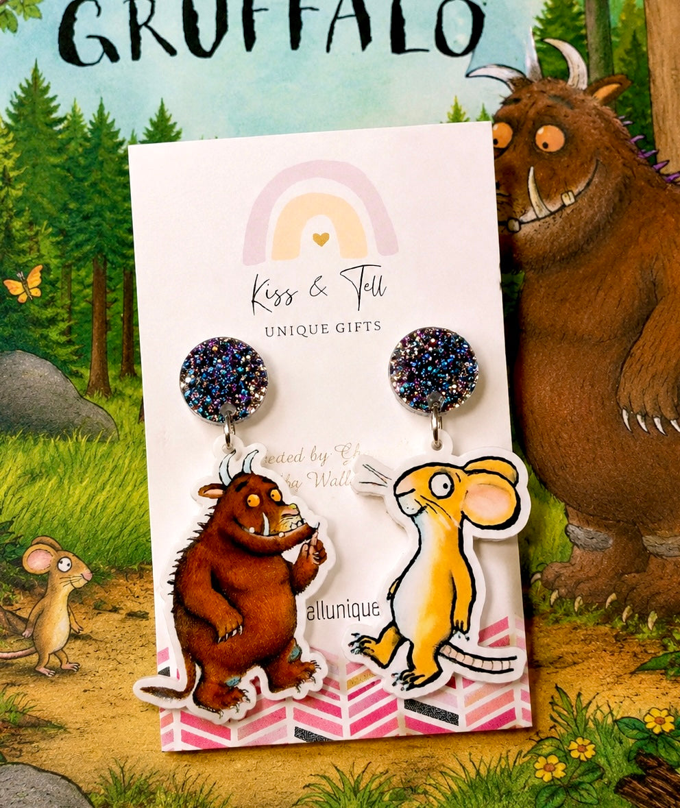 Gruffalo & Mouse Dangle Earrings