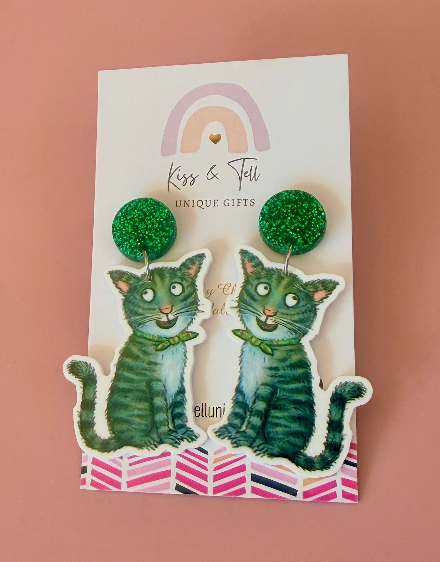 Tabby McTat Book Cat Dangle Earrings