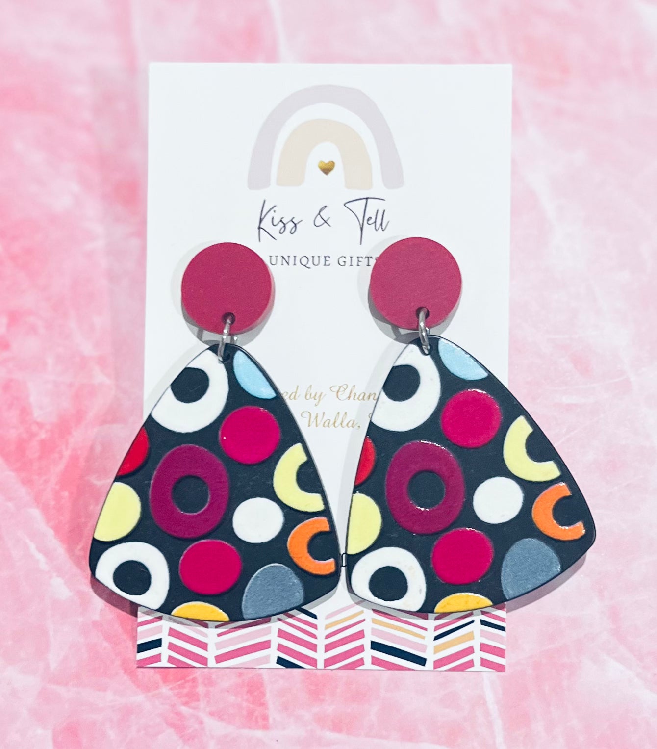 Circle Pattern Drop Earrings