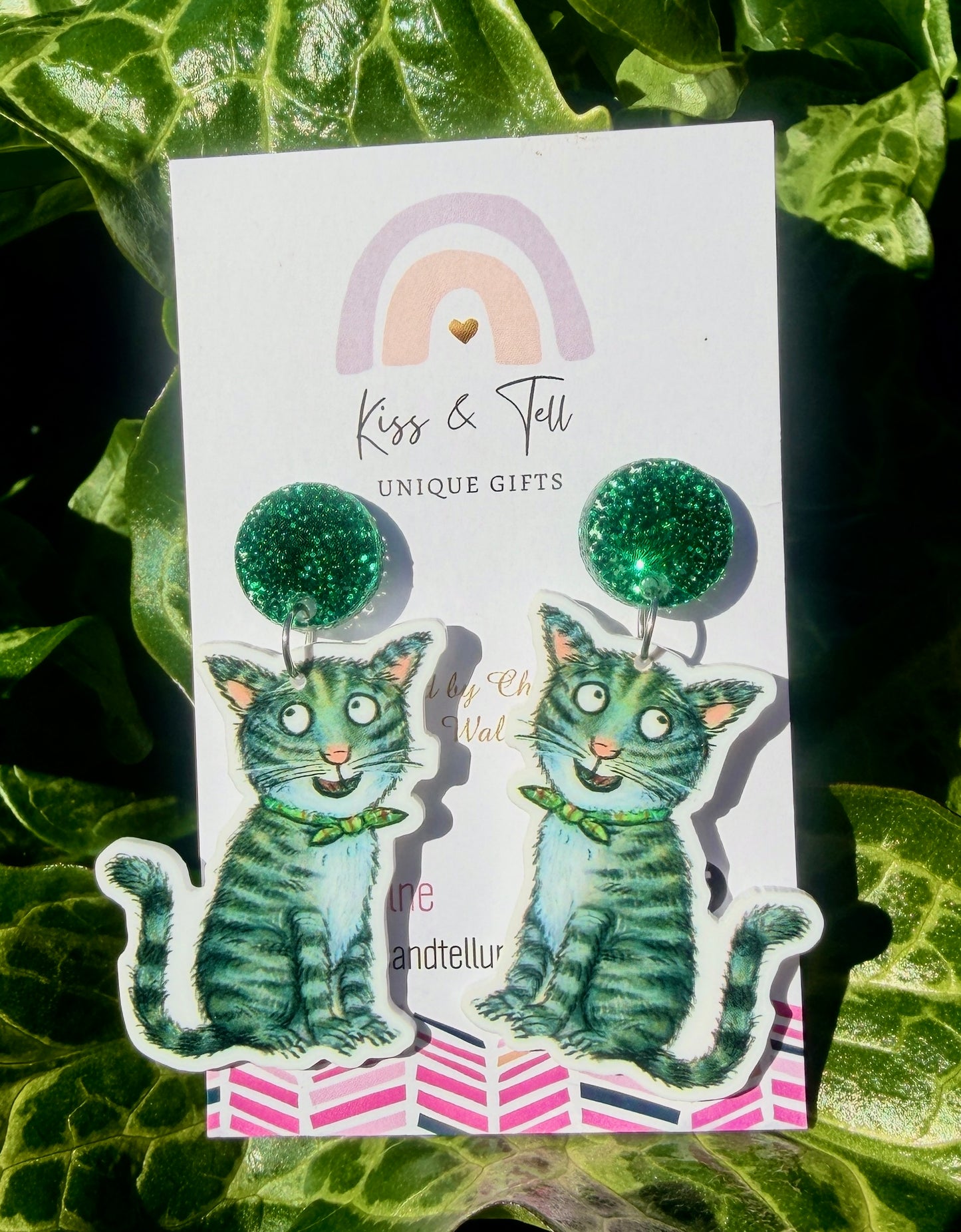 Tabby McTat Book Cat Dangle Earrings