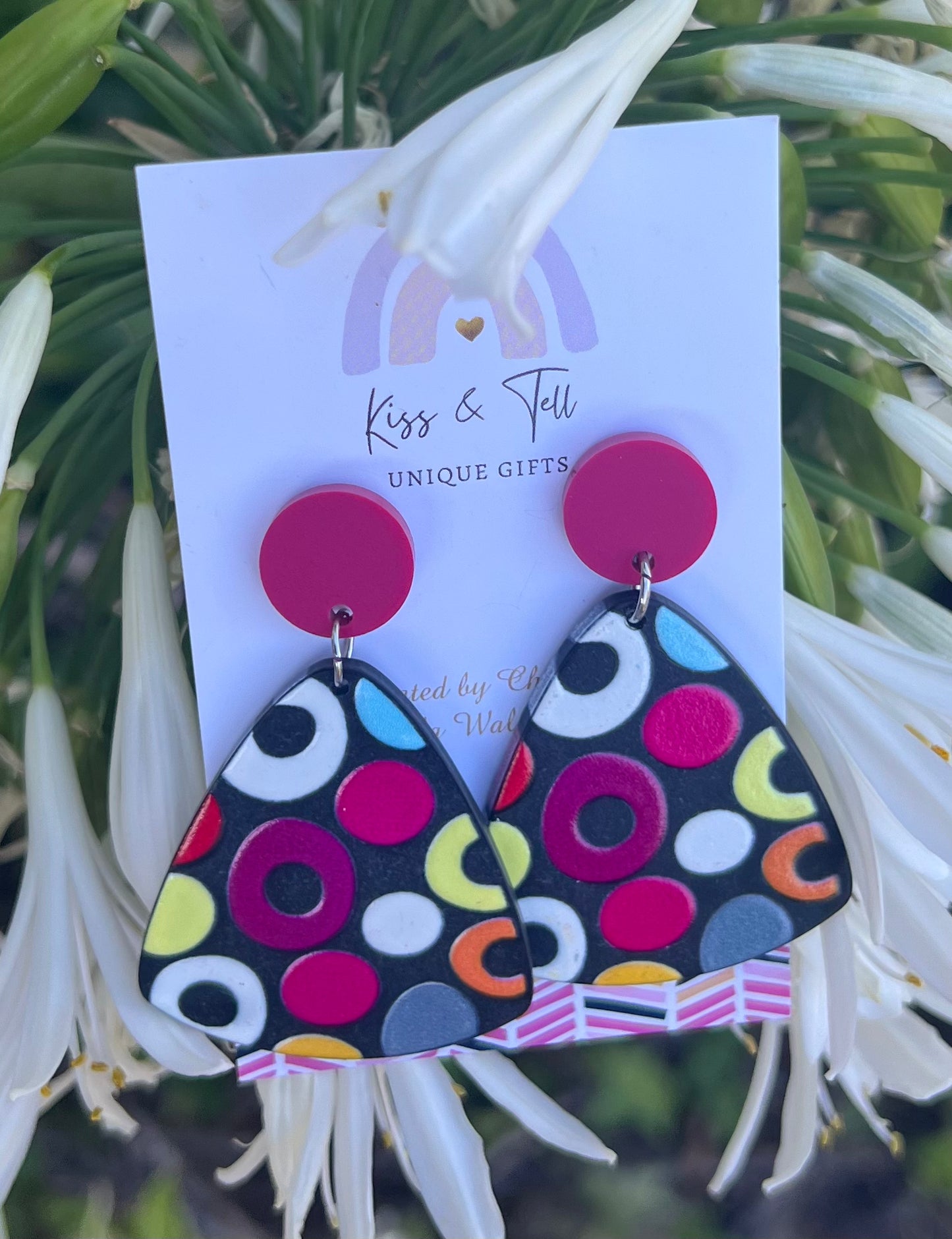 Circle Pattern Drop Earrings