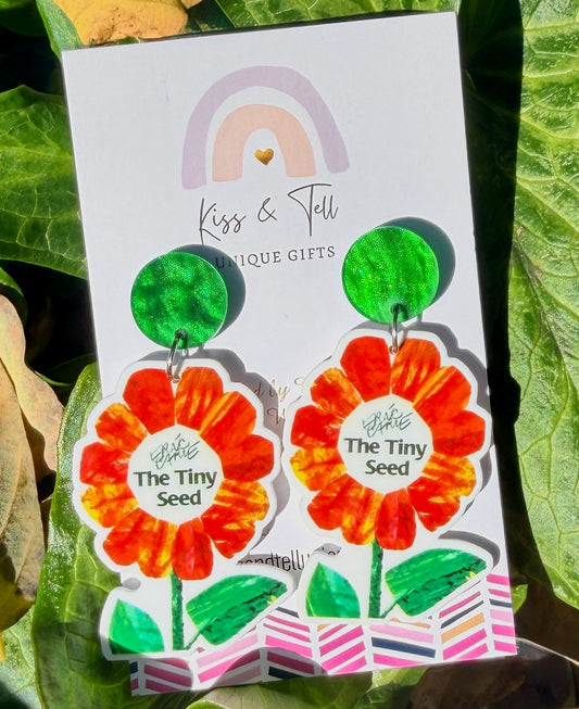 'The Tiny Seed' Book Dangle Earrings