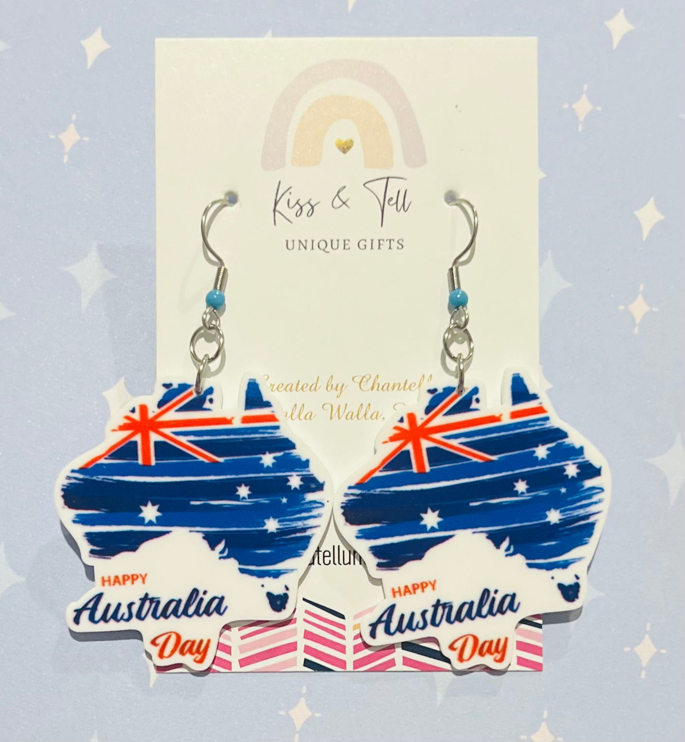 Happy Australia Day Map Earrings