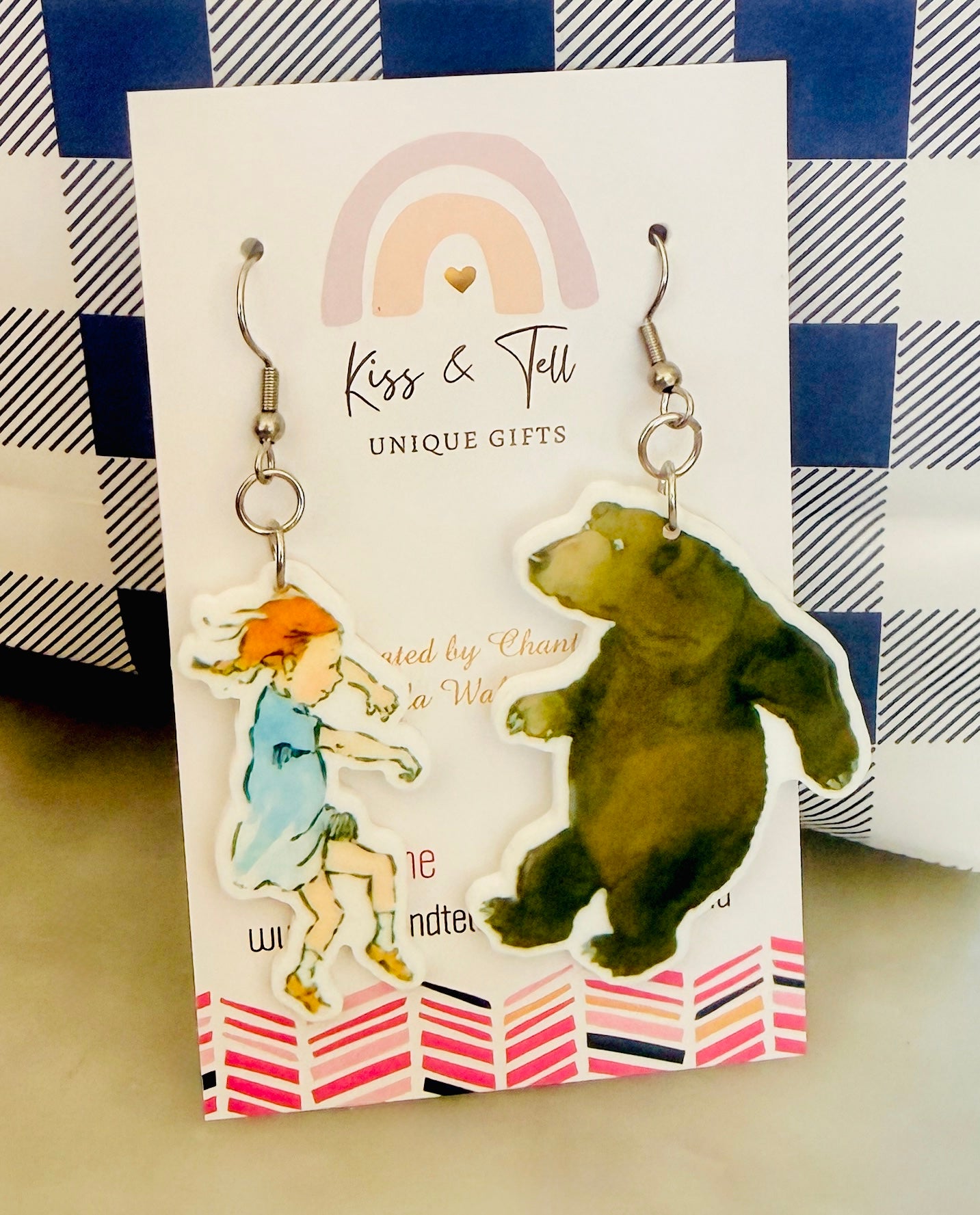 Bear Hunt Book Dangle Earrings