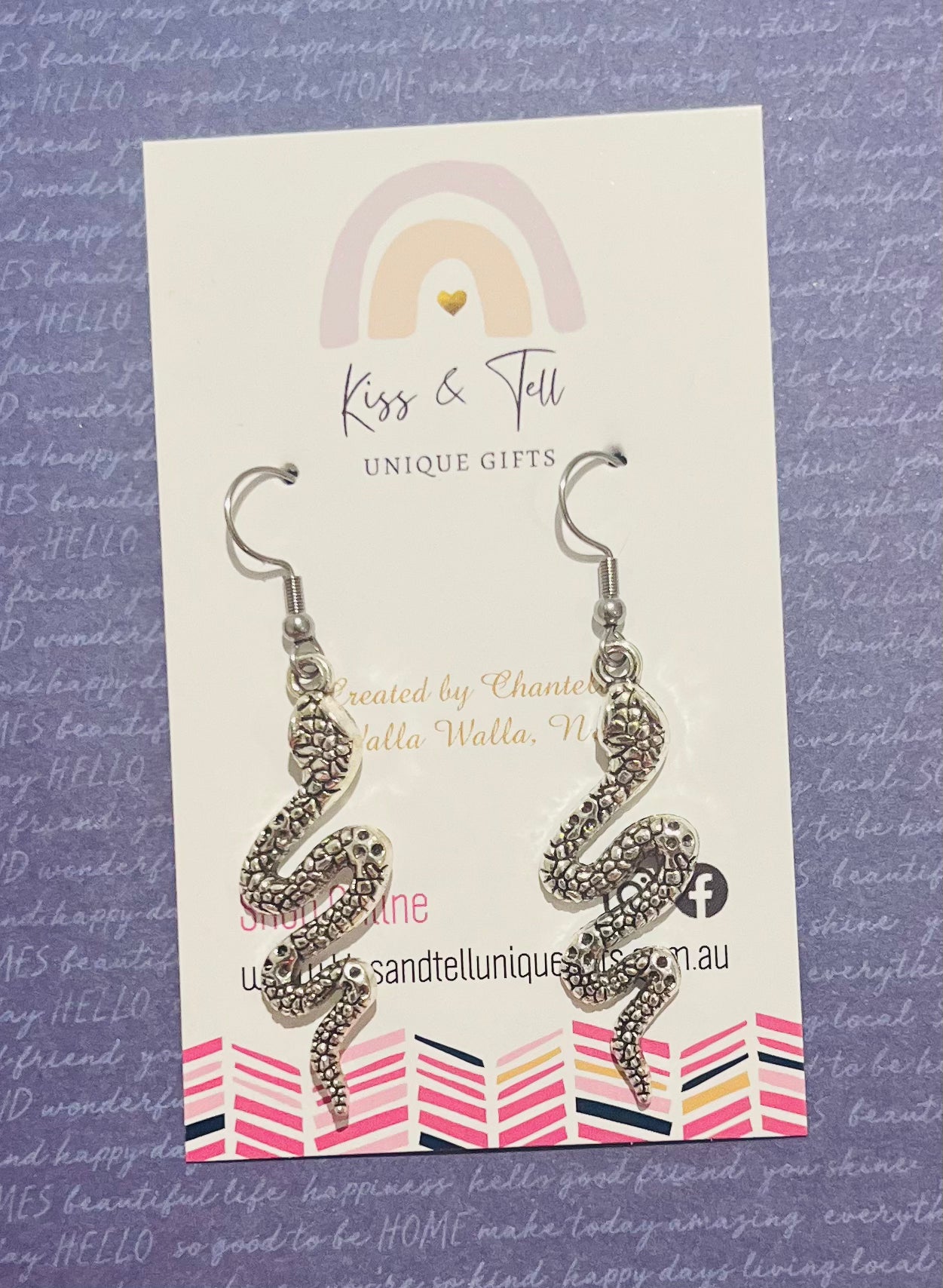 Silver Snake Dangle Earrings