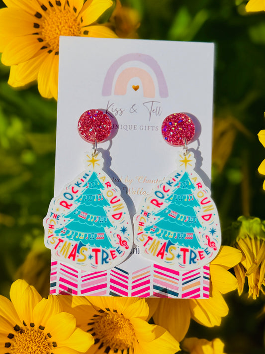 'Rocking Around The Christmas Tree' Dangle Earrings
