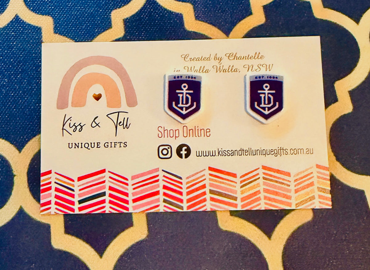 AFL Fremantle Dockers Team Stud Earrings