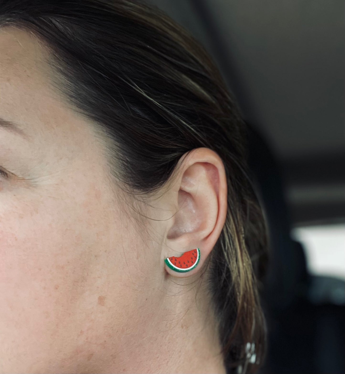 Watermelon Acrylic Stud Earrings