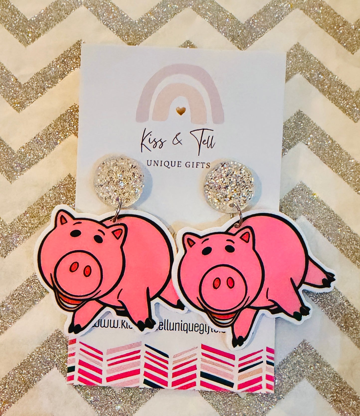 Hamm Toy Pig Dangle Earrings