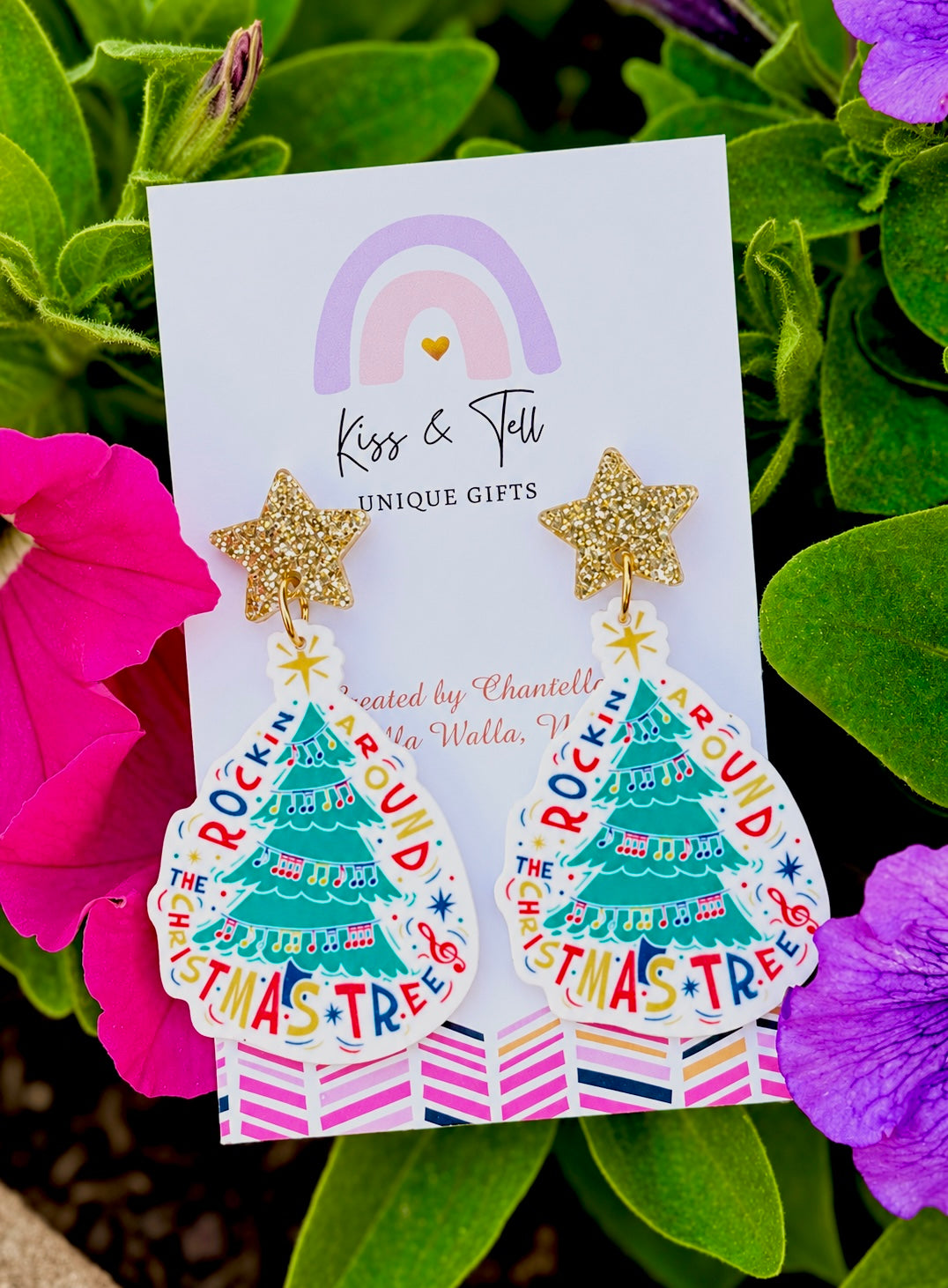 'Rocking Around The Christmas Tree' Dangle Earrings