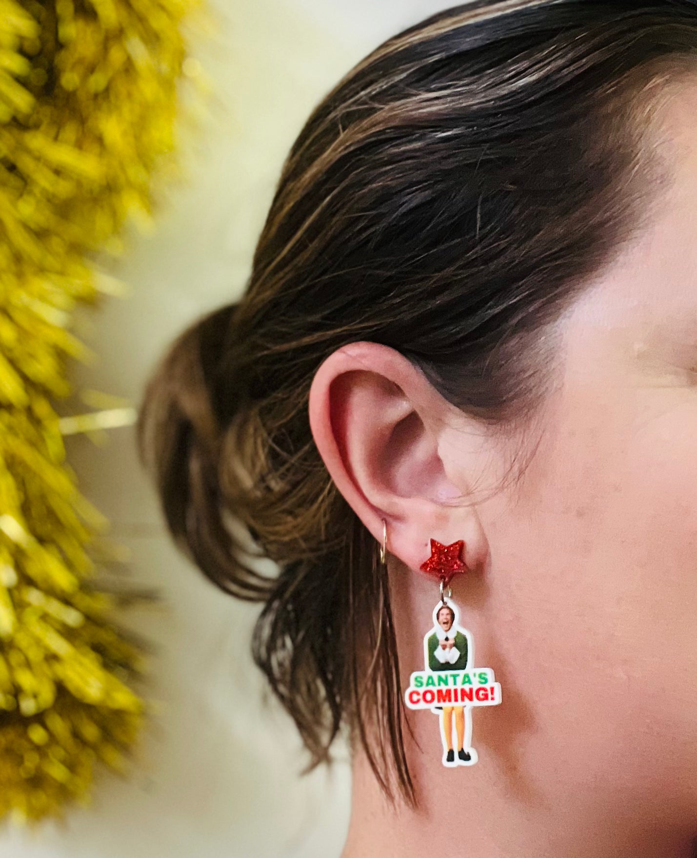 “Santa’s Coming!”  Buddy Elf Dangle Earrings