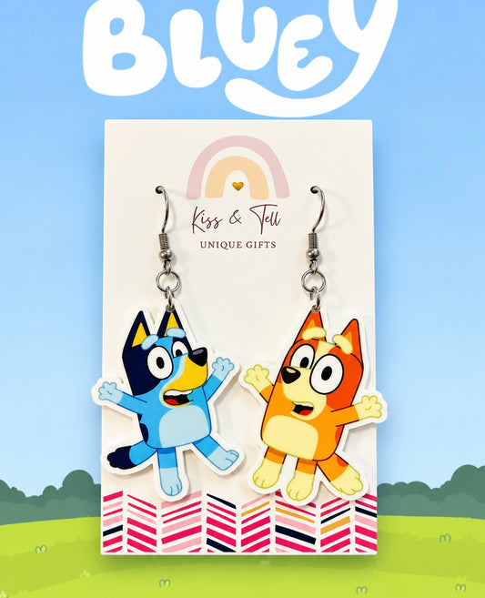 Bluey & Bingo Jumping Dangle Earrings