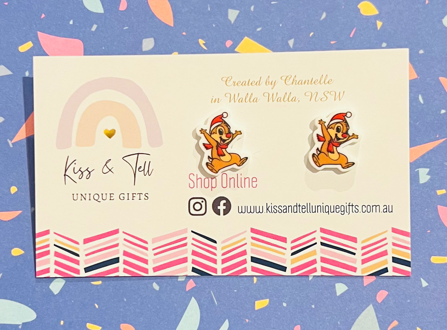 Christmas Chipmunk Stud Earrings