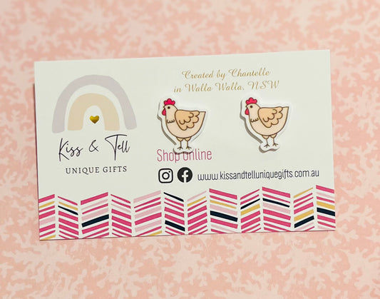 Chicken Stud Earrings