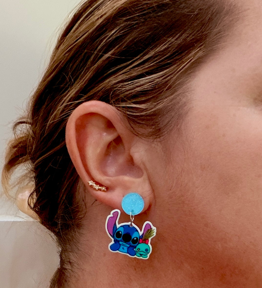 Stitch & Teddy (Smaller) Dangle Earrings