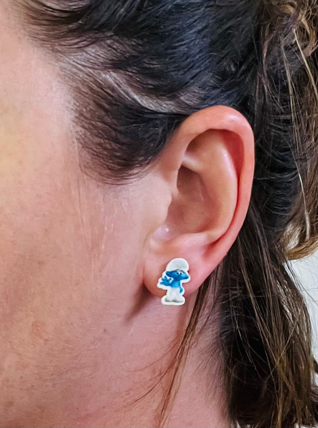 Smurf Man Stud Earrings