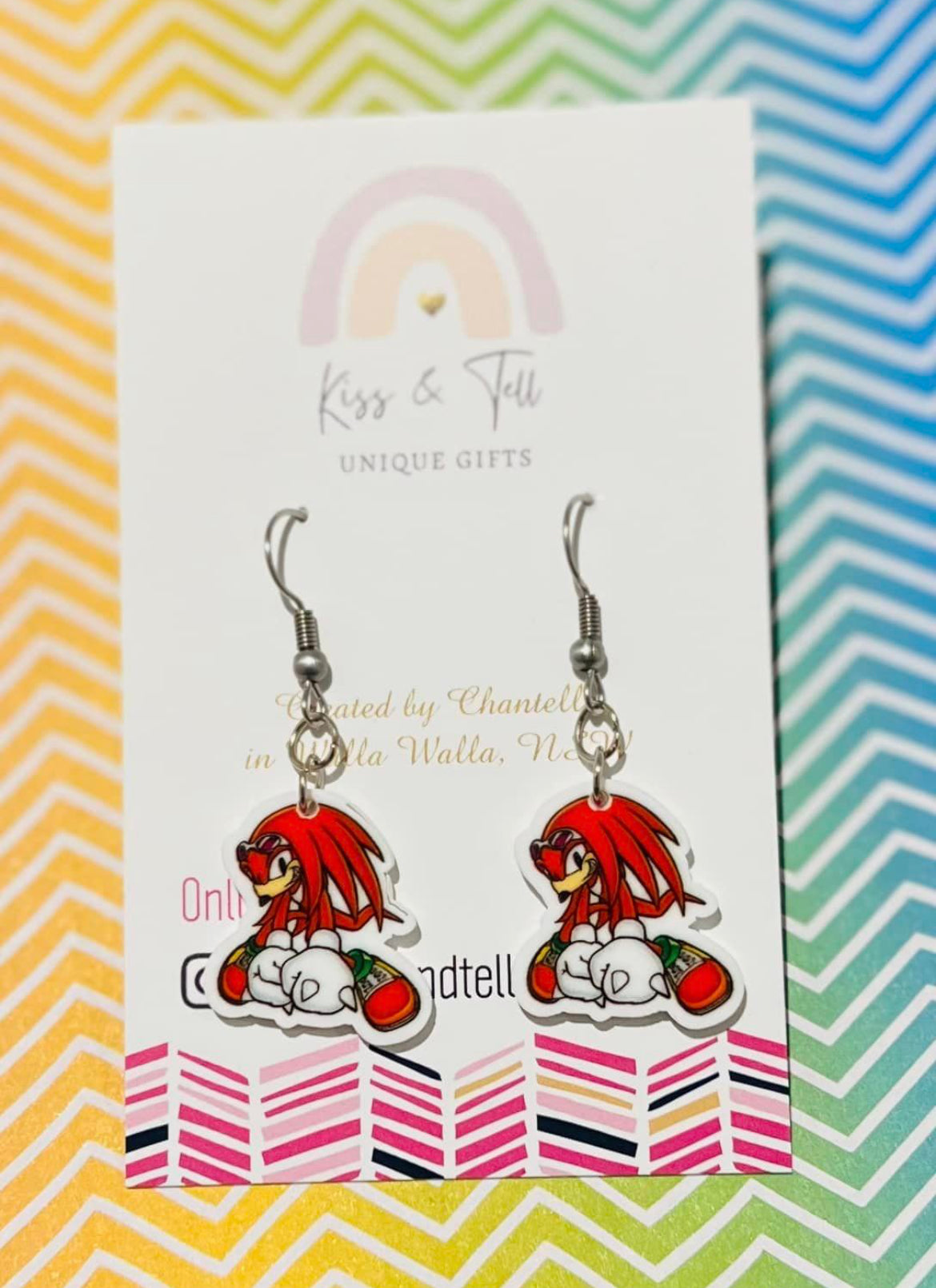 Small Sonic Character Dangle Earrings