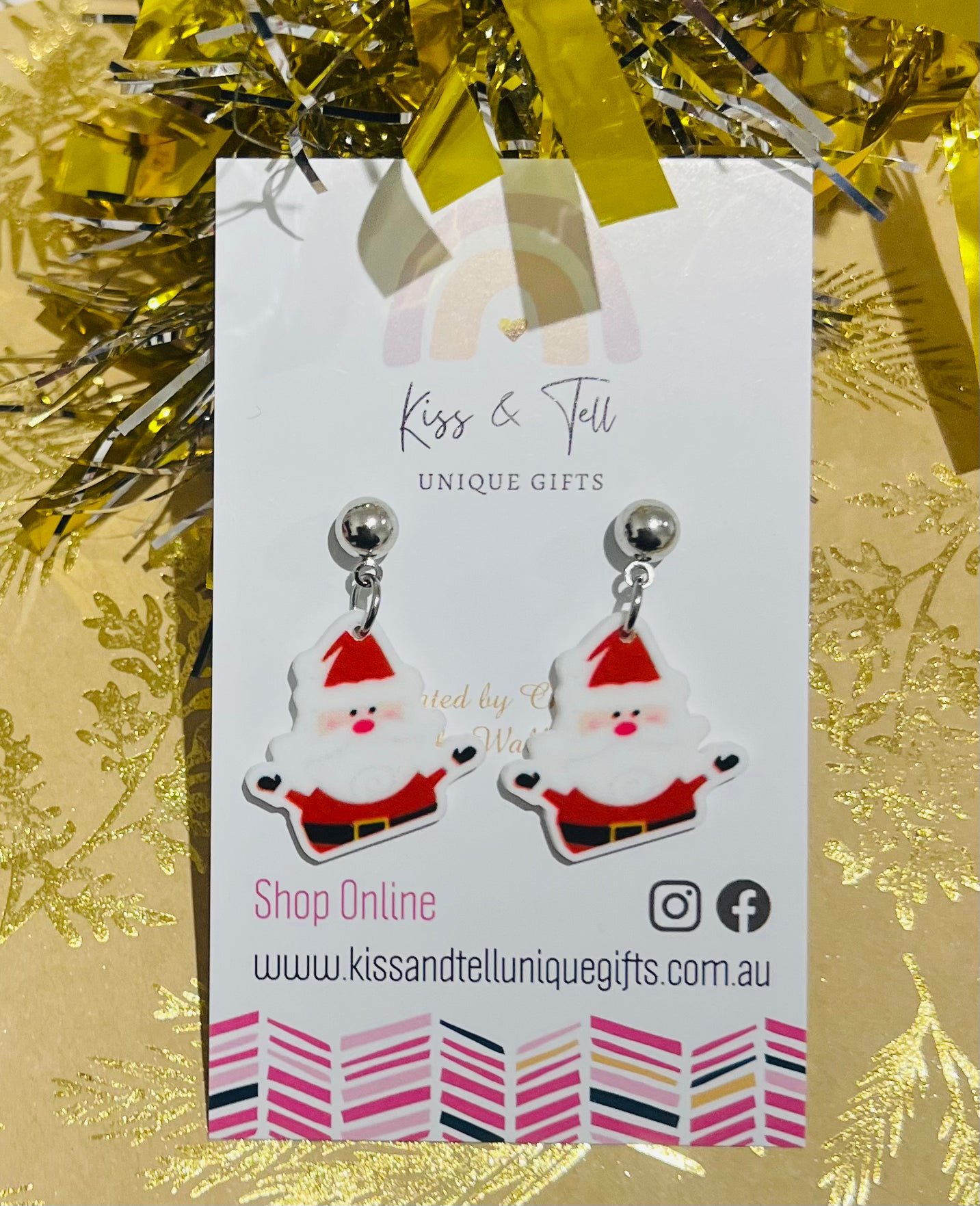 Small Santa Dangle Earrings