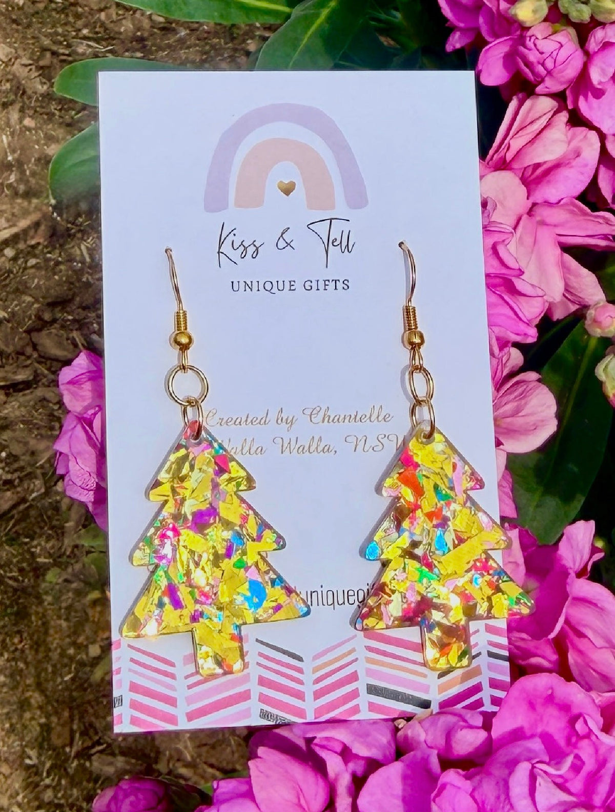 NEW Glitter Christmas Tree Dangle Earrings