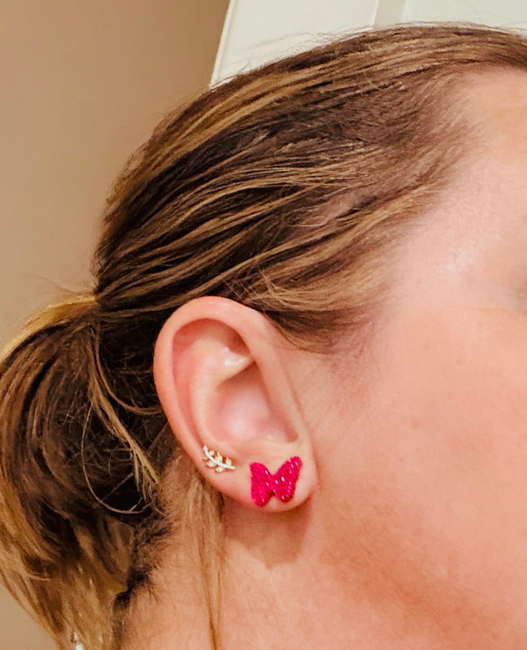 Glitter Butterfly Stud Earrings