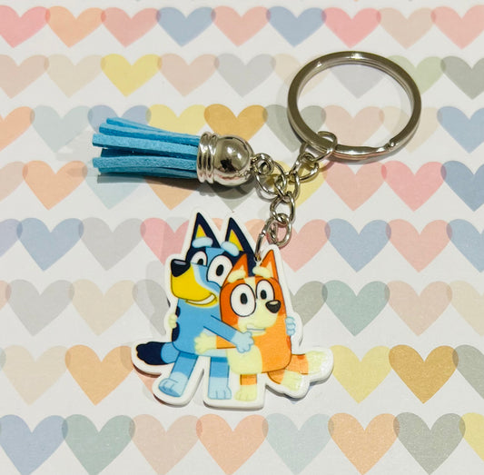 Bluey & Bingo Keyrings with Tassel