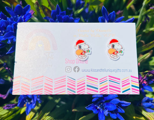 Christmas Snoopy Stud Earrings