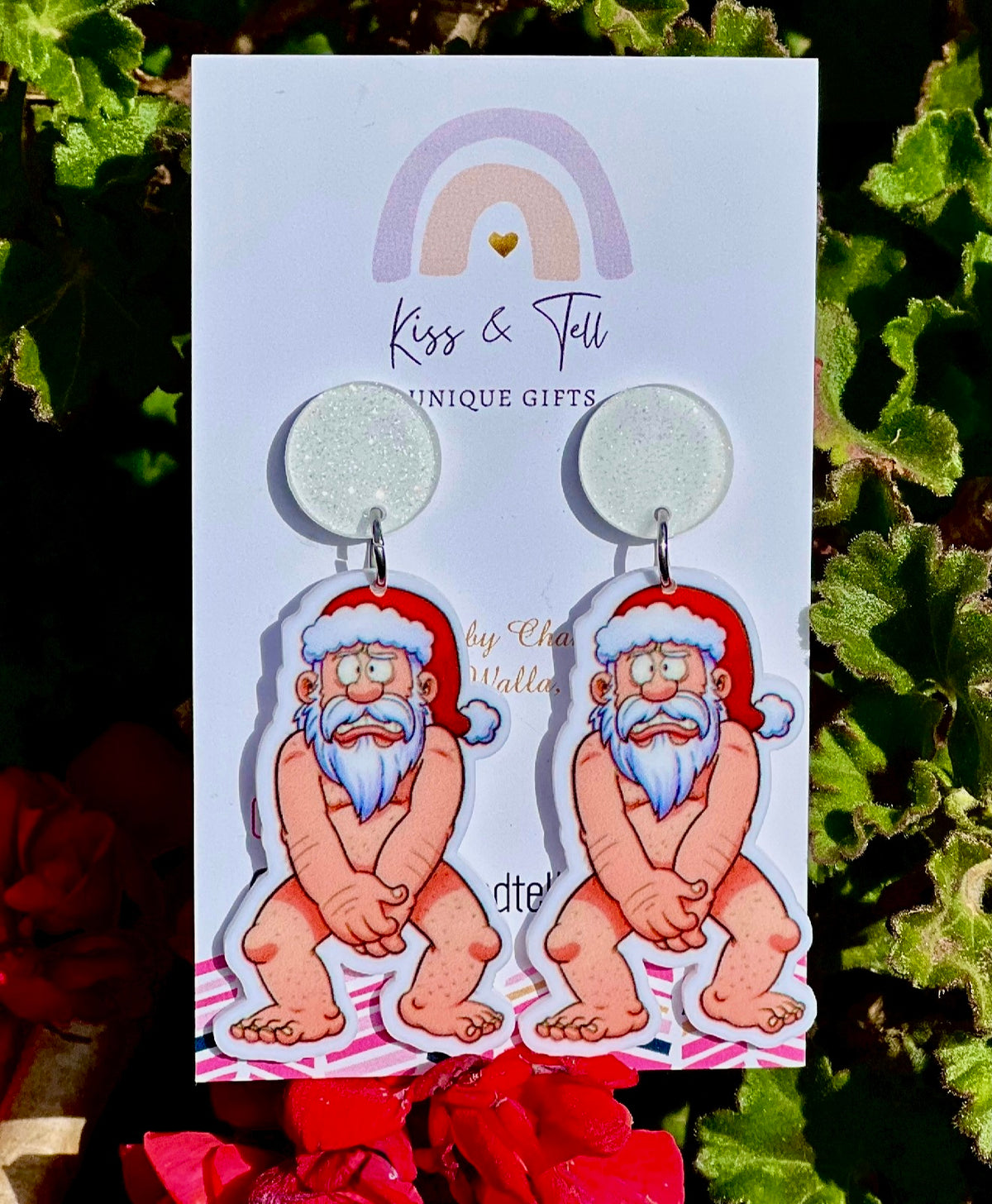 * SALE *  Cheeky Santa Dangle Earrings