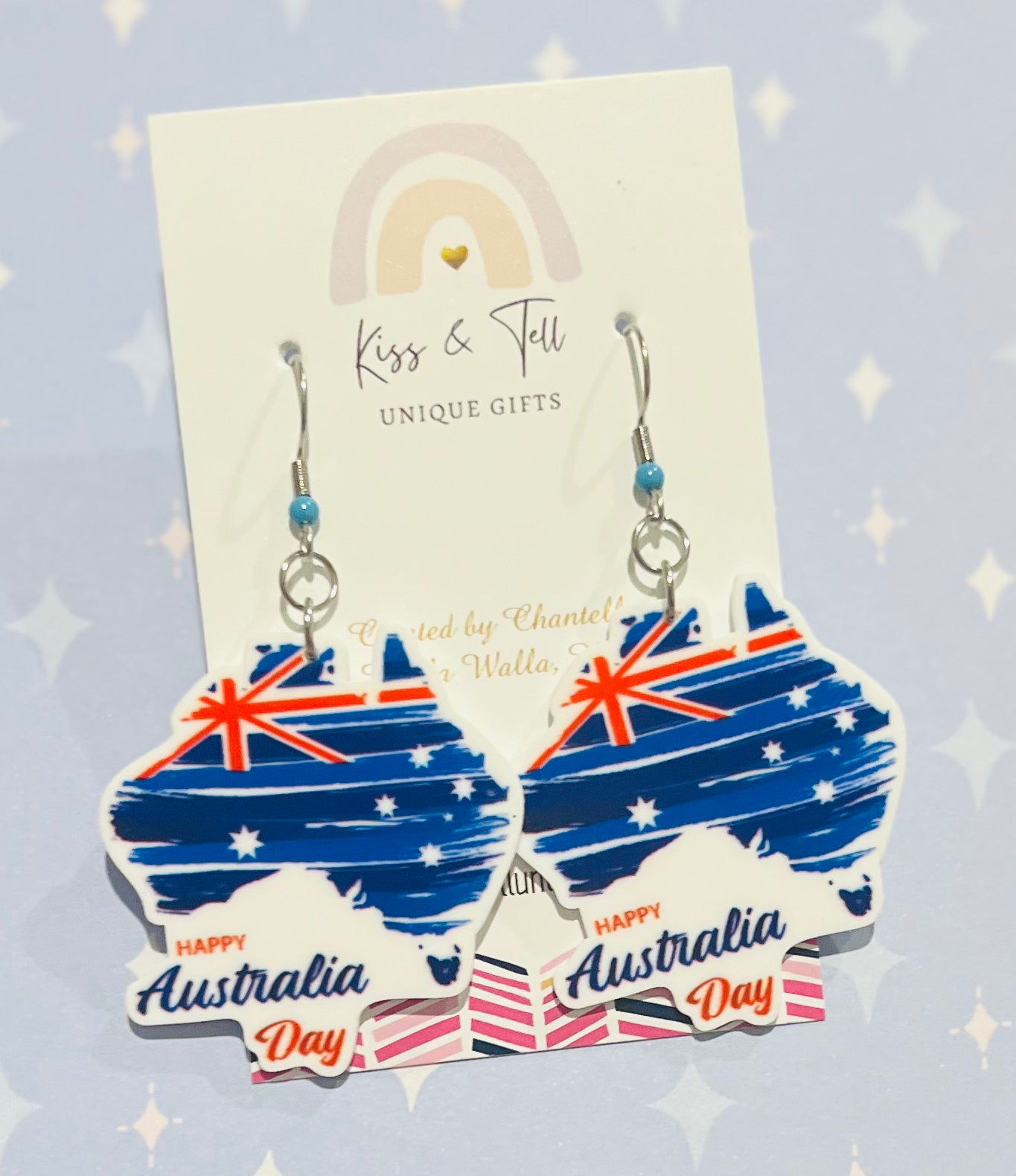 Happy Australia Day Map Earrings