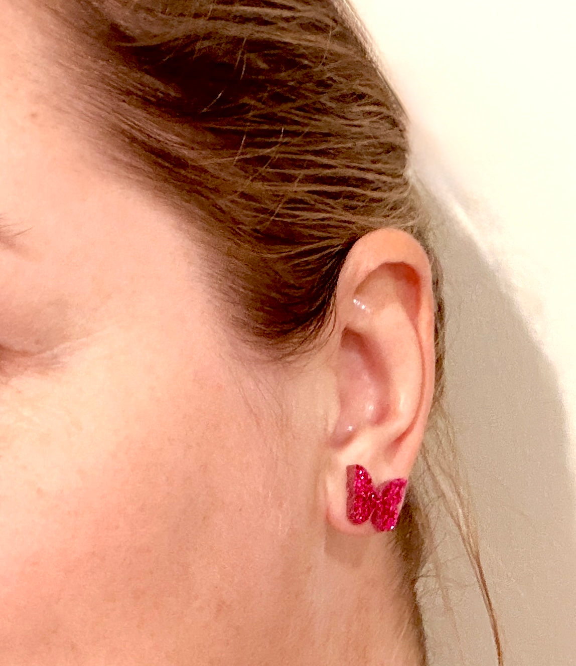 Glitter Butterfly Stud Earrings