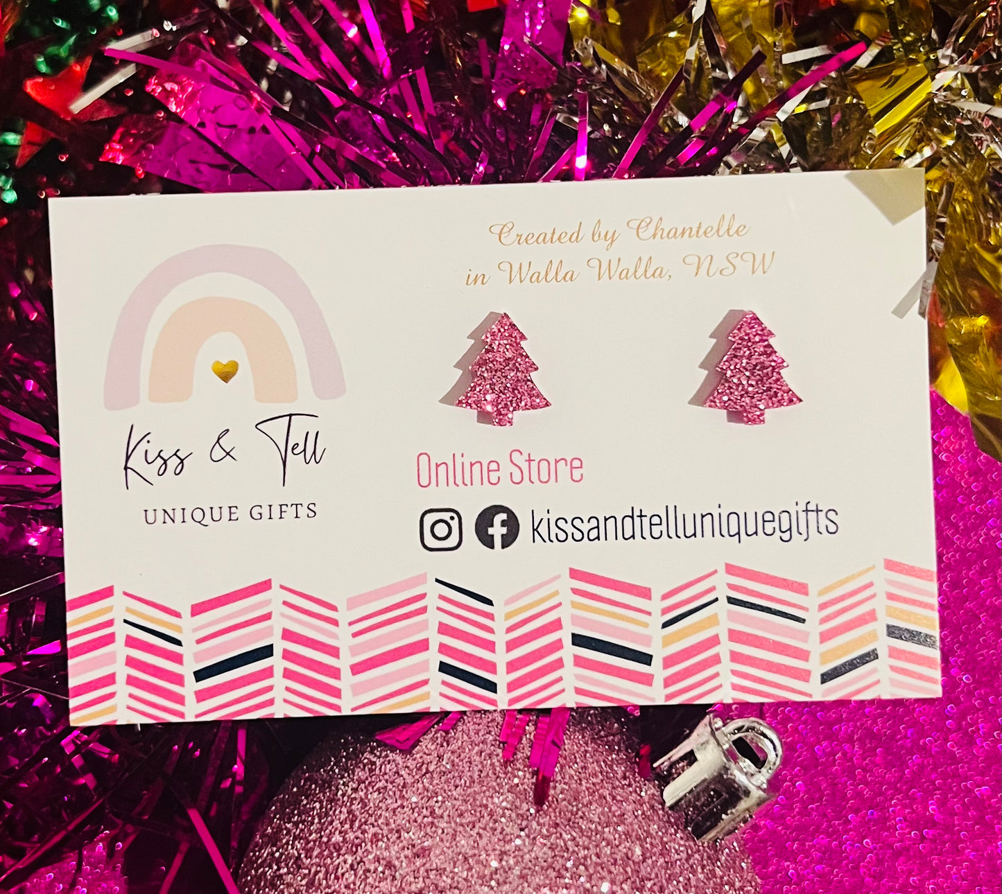 (Small) Glitter Christmas Tree Stud Earrings