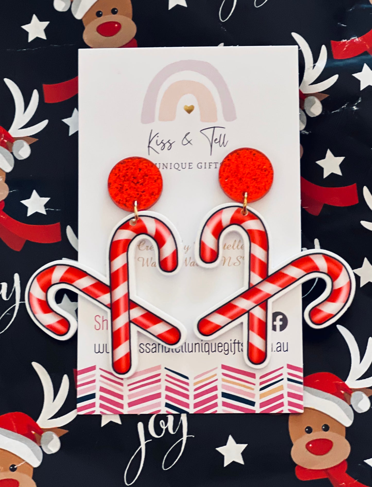 Candy Cane Dangle Earrings