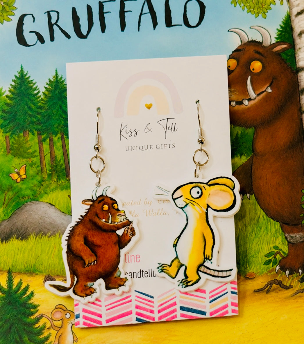 Gruffalo & Mouse Dangle Earrings