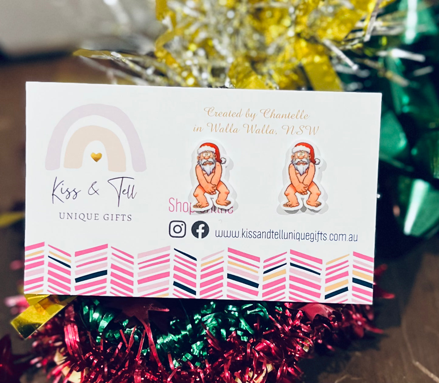 Cheeky Santa Stud Earrings