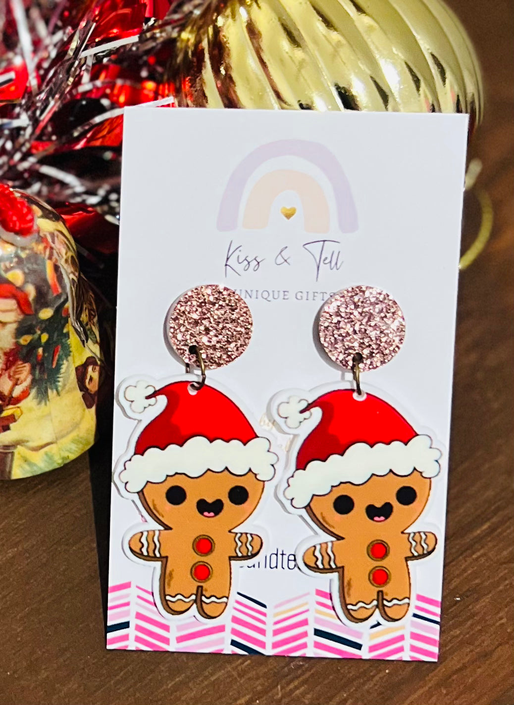 Gingerbread Man Drop Earrings