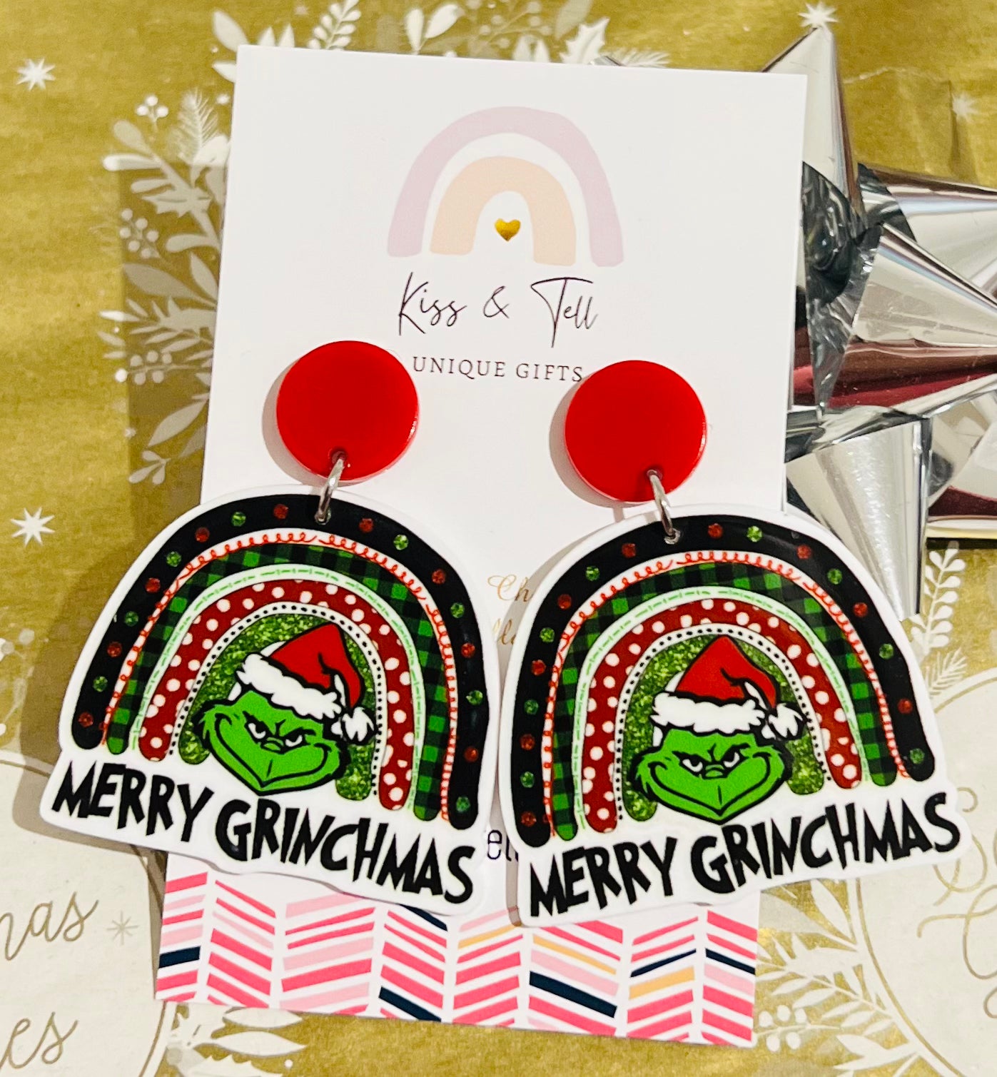 Merry Grinchmas Rainbow Earrings