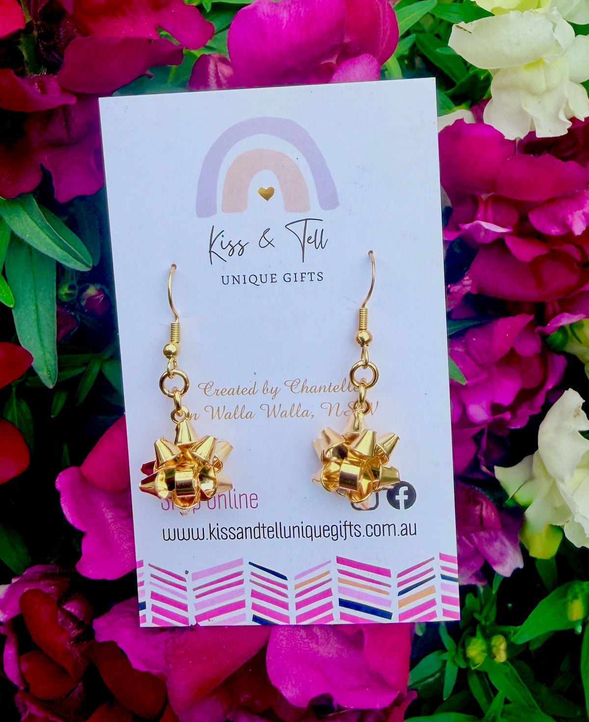 Christmas Bow Dangle Earrings