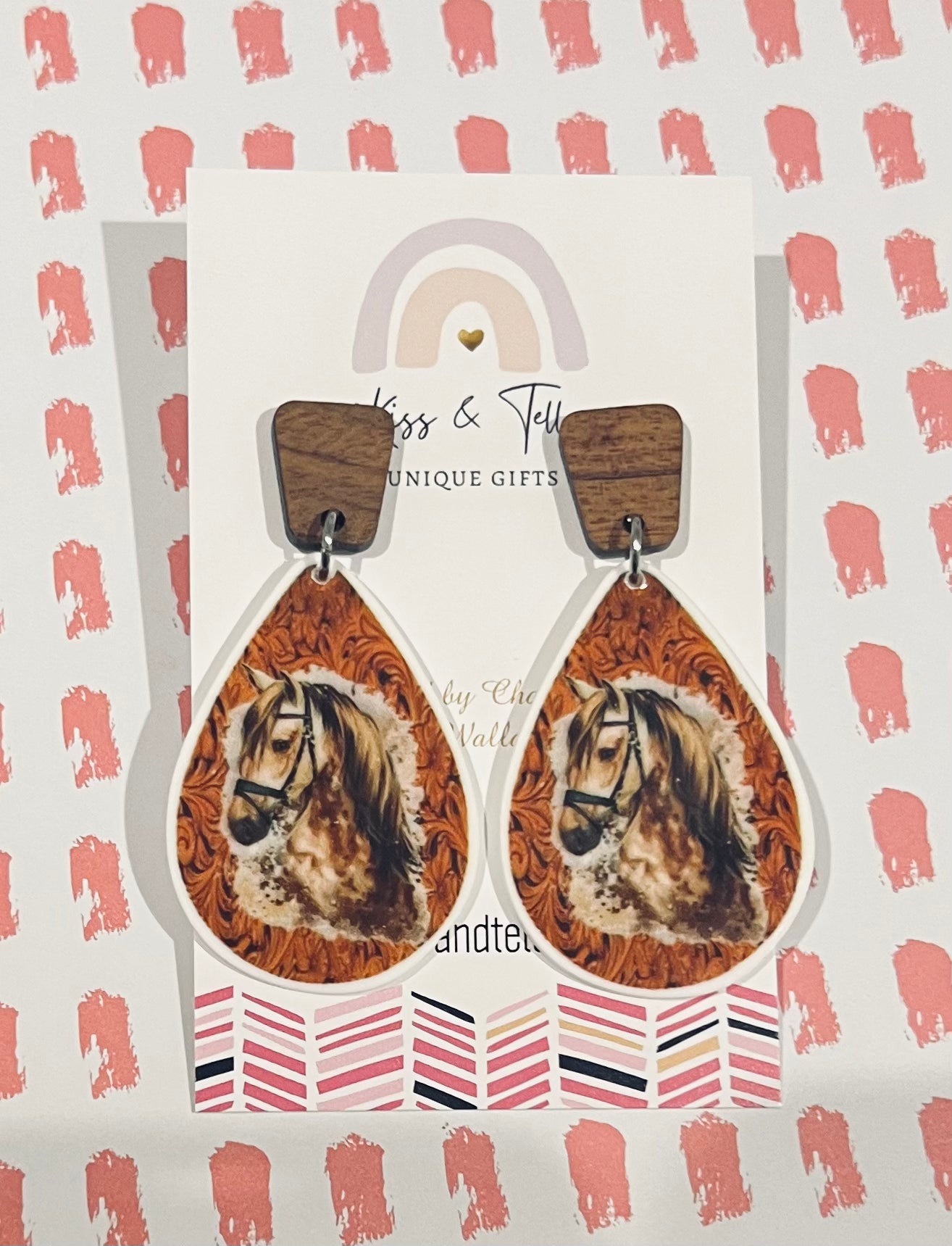 Horse Wood-Drop Earrings