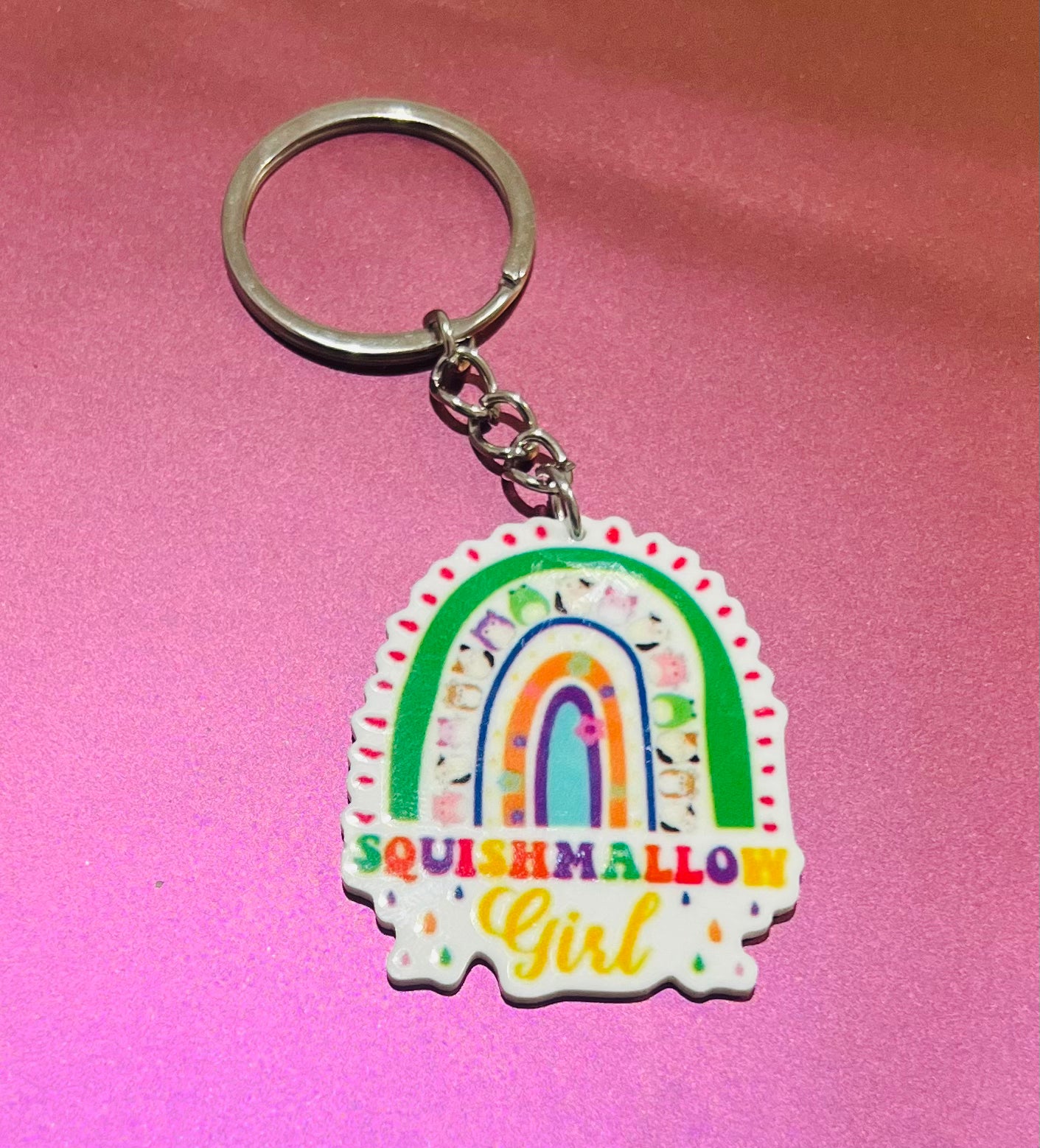 "Squishmallow Girl" Rainbow Keyring