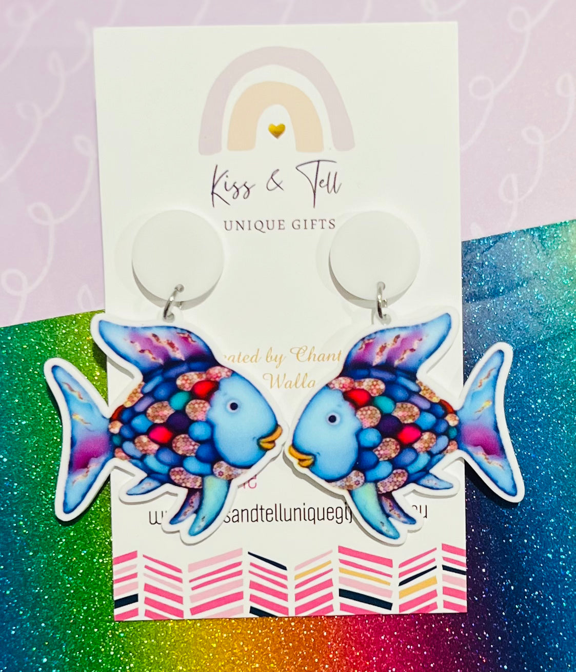 Rainbow Fish Dangle Earrings