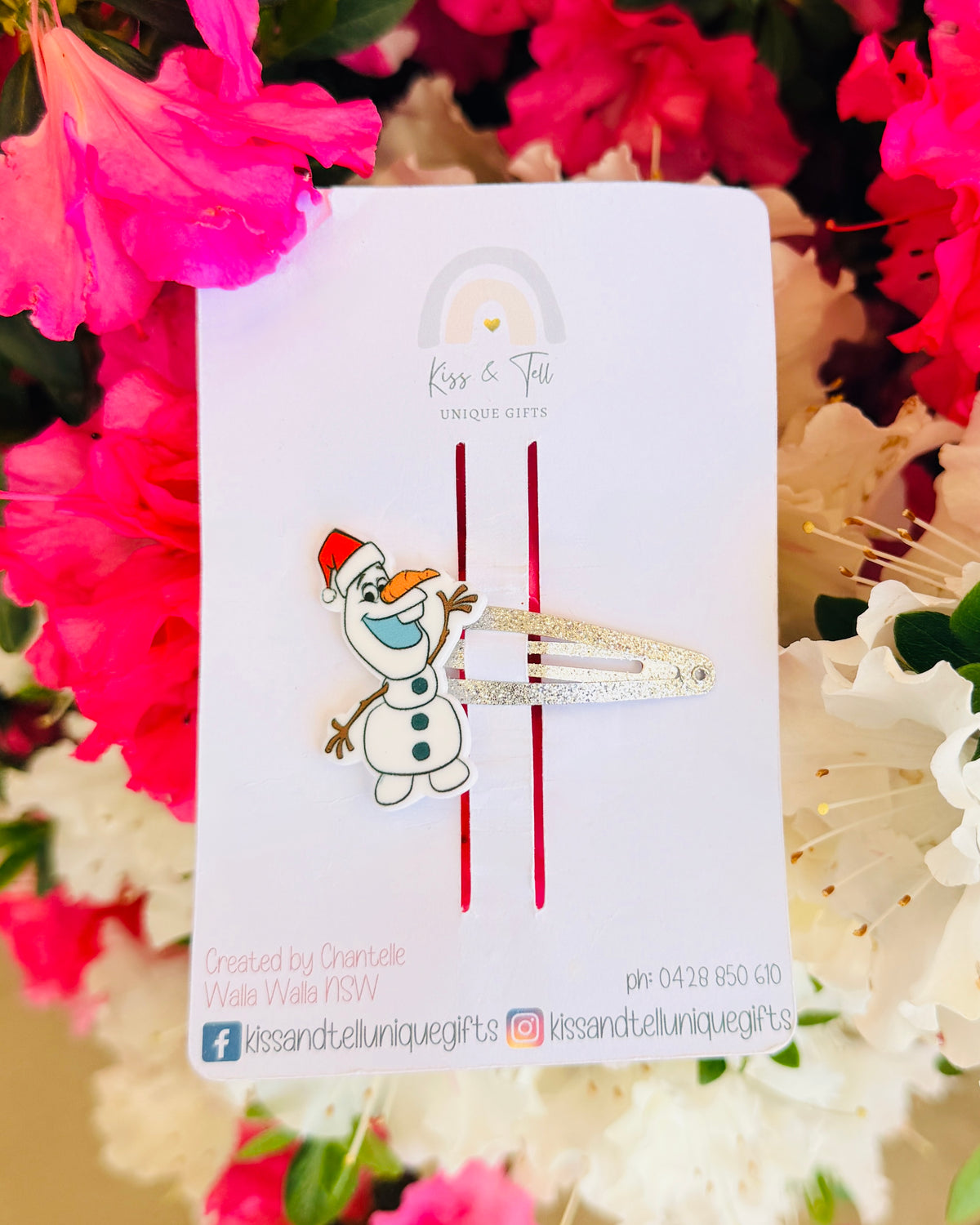 Frozen Christmas Elsa & Olaf Hair Clips