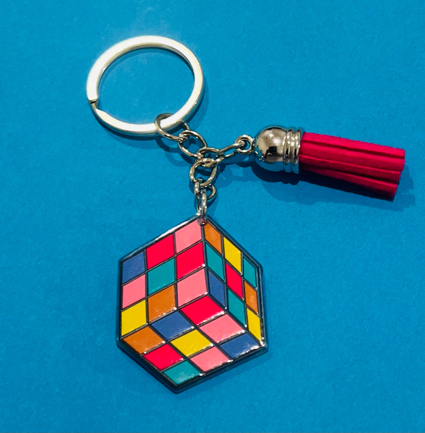 Rubik Cube Keyring with Tassel