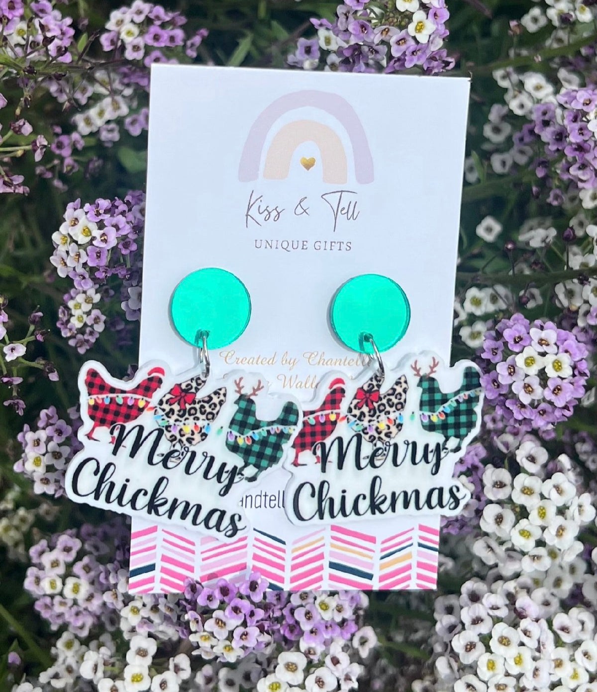 Christmas Hen Chicken Dangle Earrings